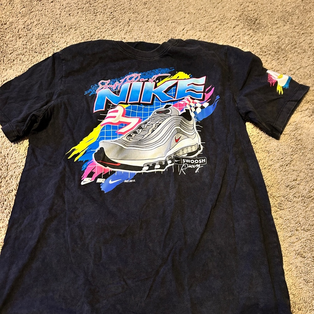 Nike Black Tee with Vibrant Sneaker Graphic